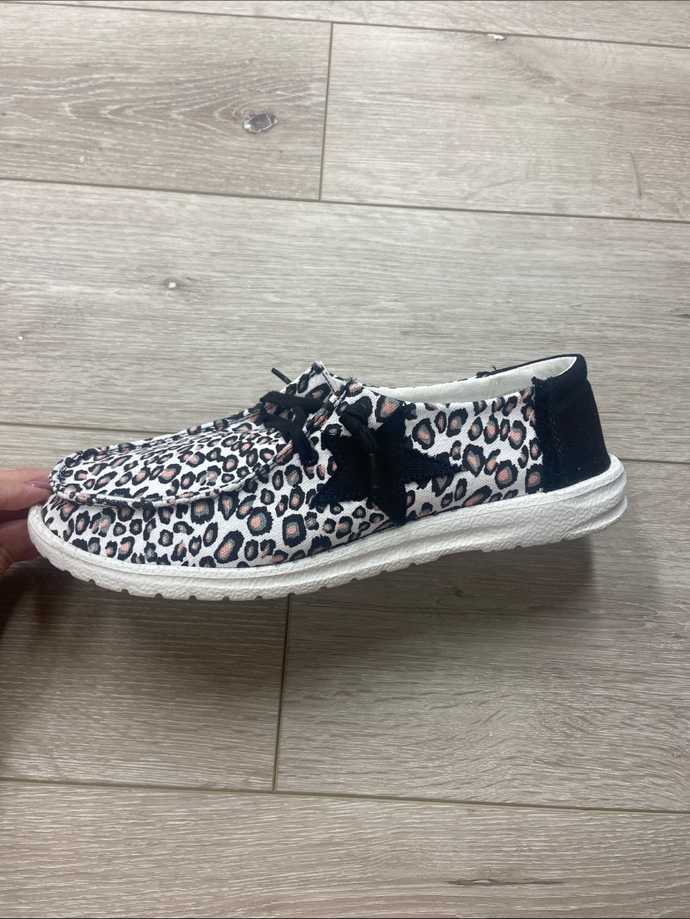 Gypsy Jazz Leopard Canvas Slip-On Sneakers - Black & Cream with Pink Accents